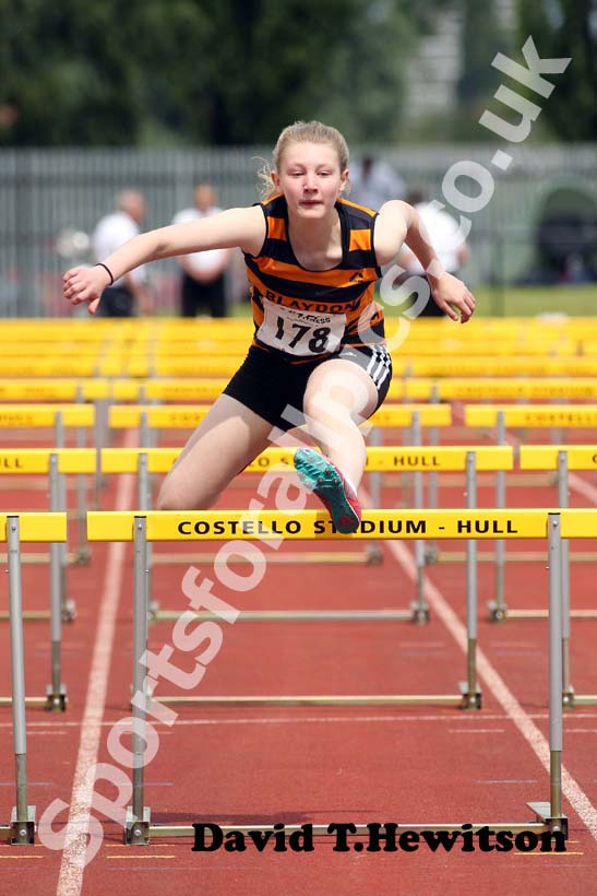 Sophie Thorpe, under-15 75 metres hurdles, Northern under-15/17/20s.
